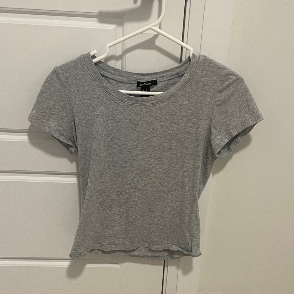 Gray Short Sleeve Women's Top